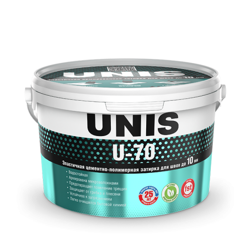 ЮНИС Затирка эластичная U-70 шоколад С07, ведро 2 кг