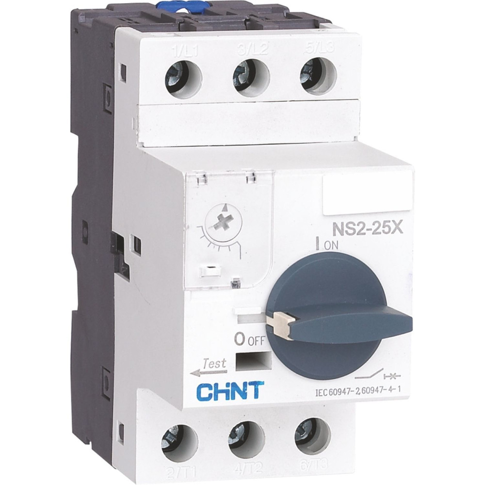 Выключатель автоматический для защиты двигателя Chint NS2-25X 495184 с поворотной ручкой 4-6,3 А