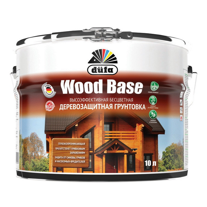 Грунт для защиты древесины Dufa Wood Base бесцветный 10 л