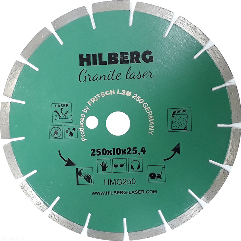 Диск алмазный Hilberg Granite Laser 250 мм
