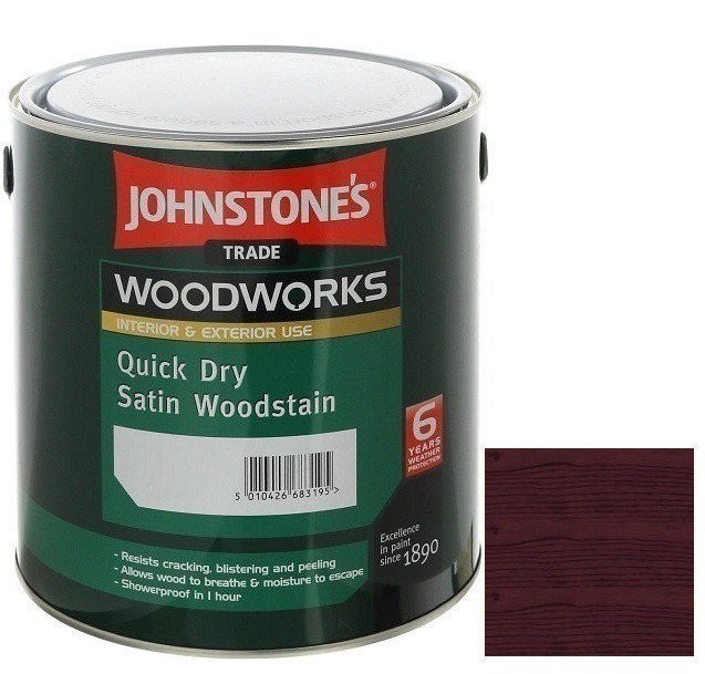 Пропитка для древесины Johnstones Quick Dry Satin Woodstain Красное дерево 2,5 л