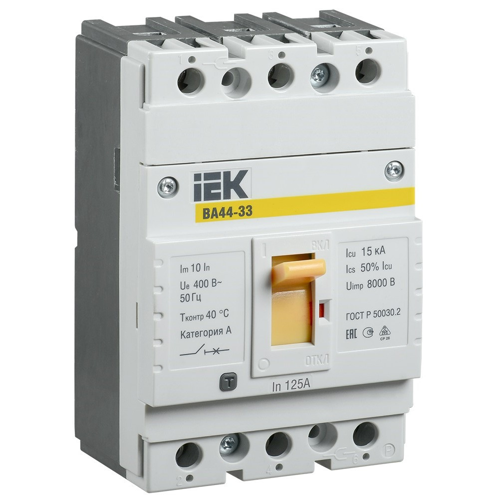 Автоматический выключатель IEK ВА44-33 3Р 125А 15кА