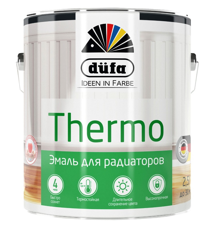 Эмаль для радиаторов Dufa Retail Thermo глянцевая белая 2 л