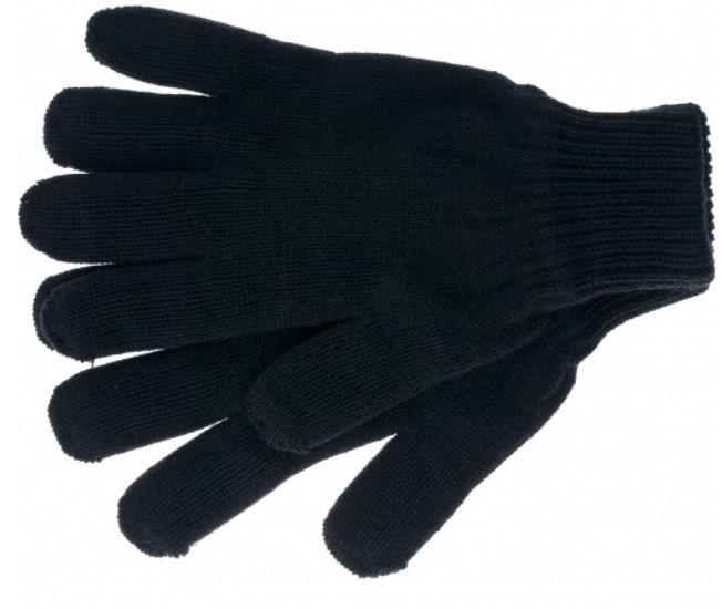 Перчатки трикотажные Сибртех 68671 черный двойная манжета размер 9