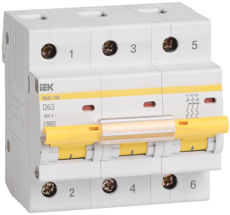 Автоматический выключатель IEK MVA40-3-040-D ВА47-100 3Р