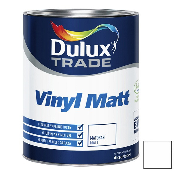 Kраска для стен и потолков Dulux Trade Vinyl Matt BW 1 л