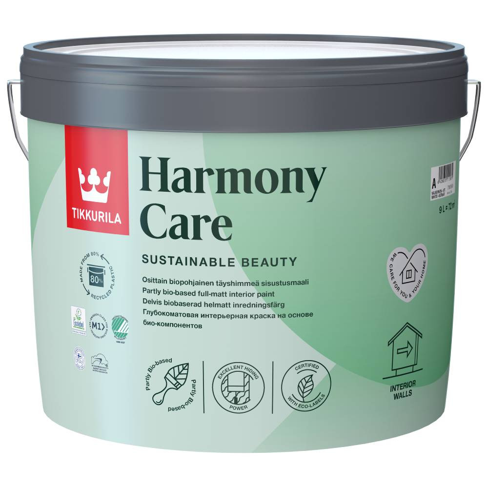 Краска интерьерная Tikkurila Harmony Care 710012432 глубокоматовая база С 9 л