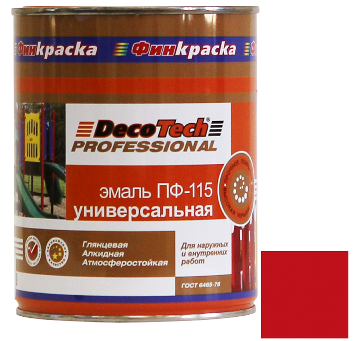 Эмаль DecoTech Professional ПФ-115 Ral 3020 ярко-красная глянцевая 0,9 кг