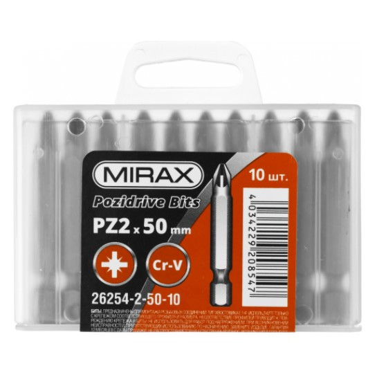 Бита Mirax 26254-2-50-10 PZ2х50 мм 10 штук
