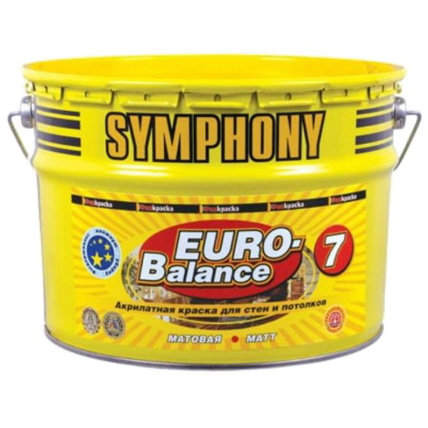 Краска акриловая Symphony Euro-Balance 7 A матовая 9 л пластиковое ведро