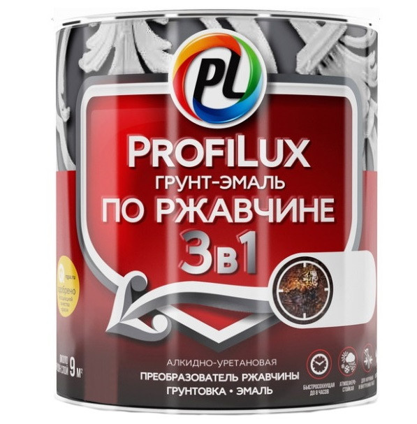 Грунт-эмаль Profilux 3 в 1 по ржавчине белая 1,9 кг