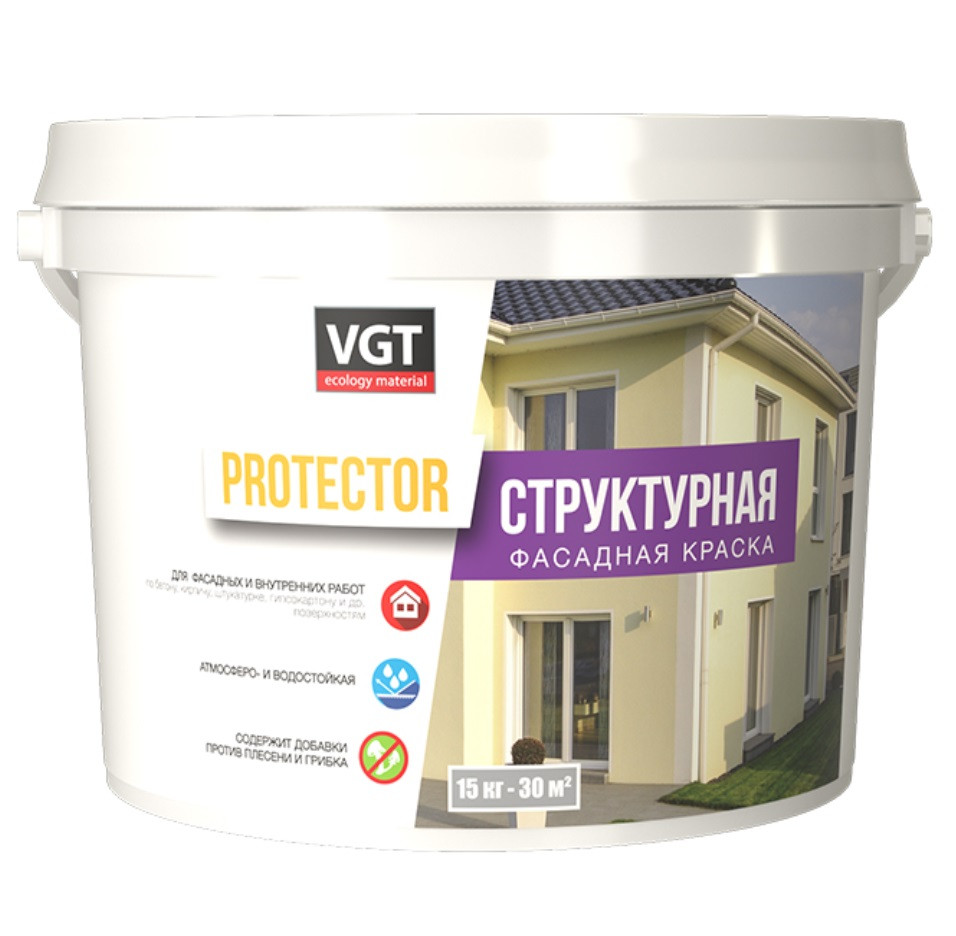 Краска структурная VGT Protektor 10,1 л/15 кг