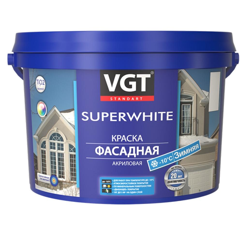 Краска фасадная VGT ВД-АК –1180 зимняя супербелая 3 кг