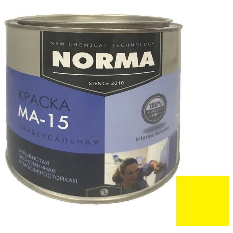 Краска Novocolor МА-15 Норма ГОСТ-71 желтая 2 кг