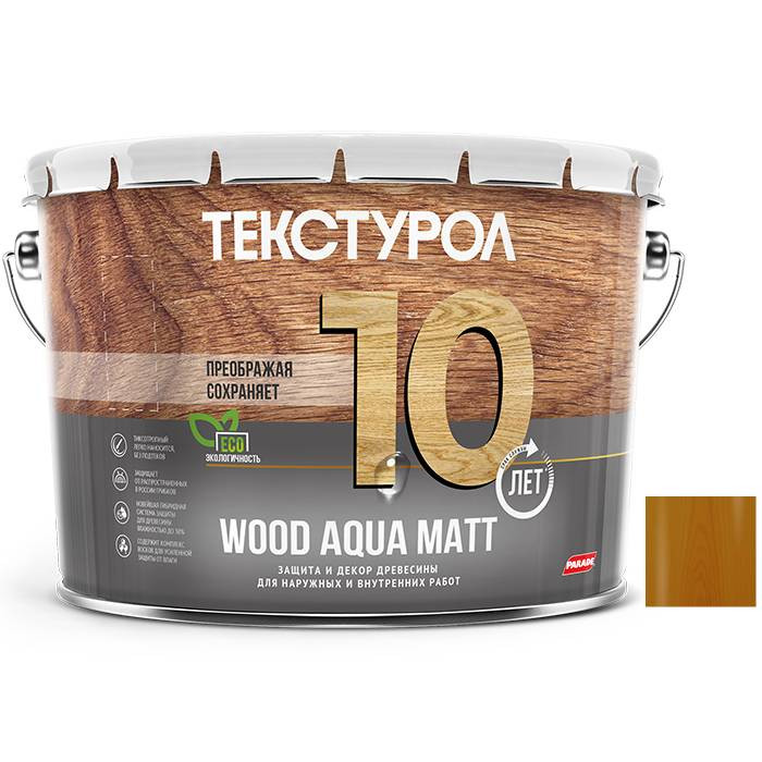 Средство для защиты древесины Текстурол Wood Aqua Matt 13931 Тик 10 л