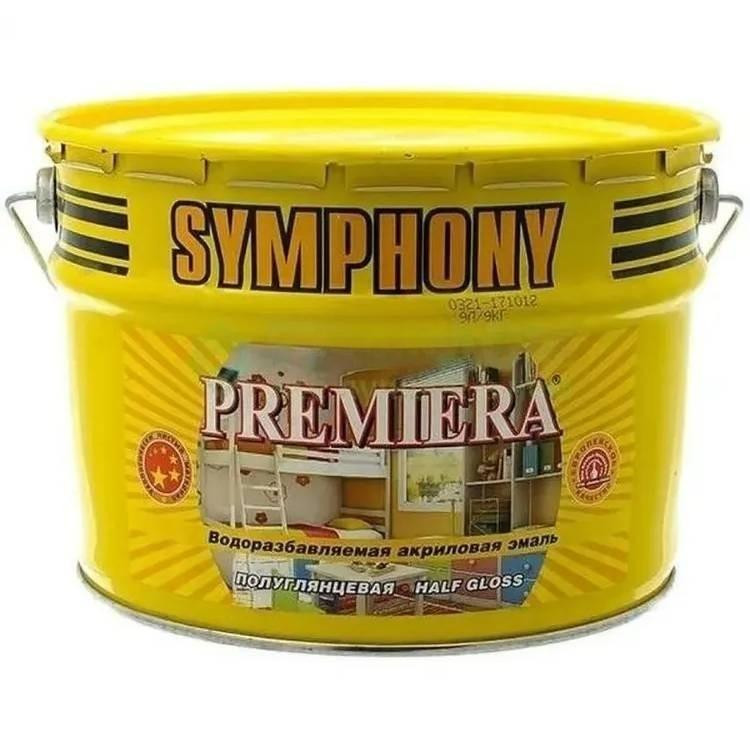 Эмаль акриловая Symphony Premiera 00-01100429 С полуглянцевая в пластиковом ведре 2,7 л