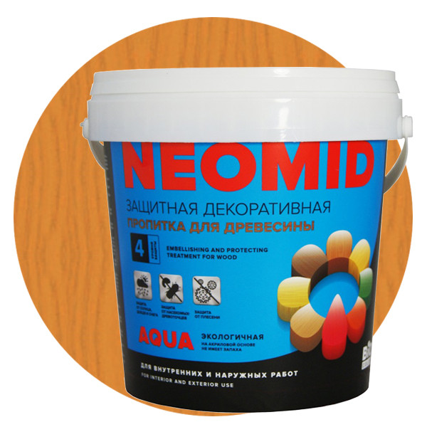 Пропитка для древесины Neomid Bio Color Aqua Светлый дуб 0,9 л
