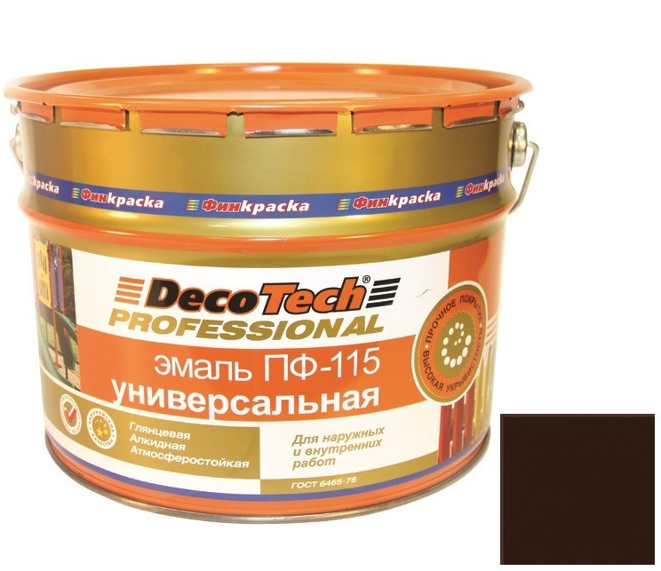 Эмаль DecoTech Professional ПФ-115 Ral 8017 шоколадно-коричневая 2,8 кг