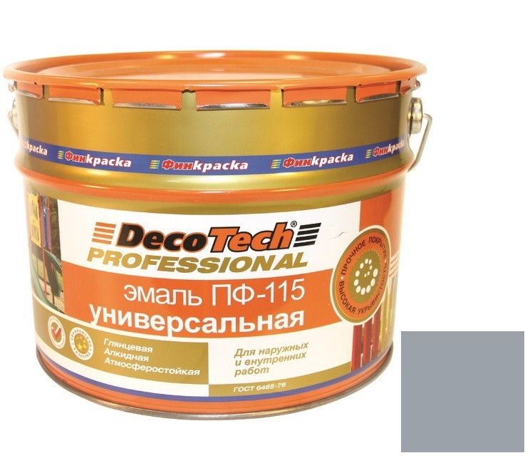 Эмаль DecoTech Professional ПФ-115 Ral 7040 серая глянцевая 2,8 кг