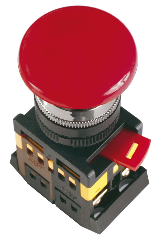 Кнопка управления IEK AEAL-22 Грибок d22 мм с фиксацией красная
