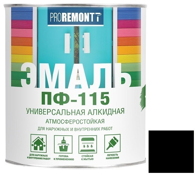Эмаль Proremontt ПФ-115 черная 0,9 кг