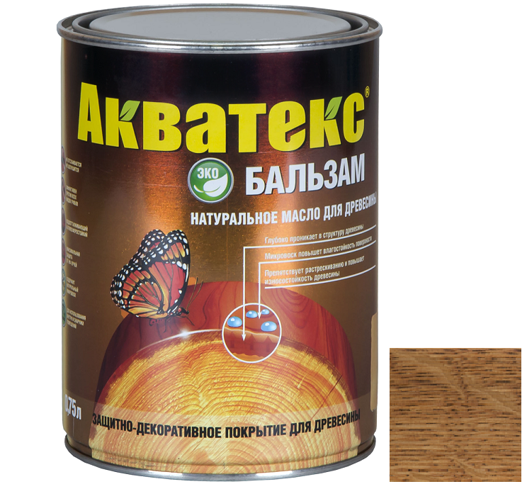 Бальзам масло для древесины Акватекс Тик 0,75 л