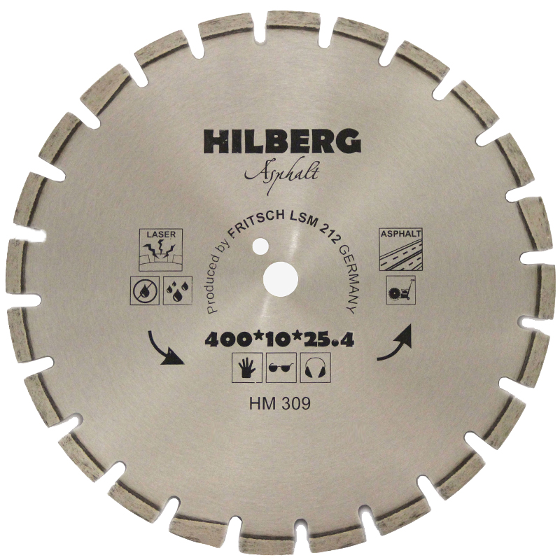 Диск алмазный Hilberg Asphalt Laser 400 мм (сегментный, с защитным зубом)