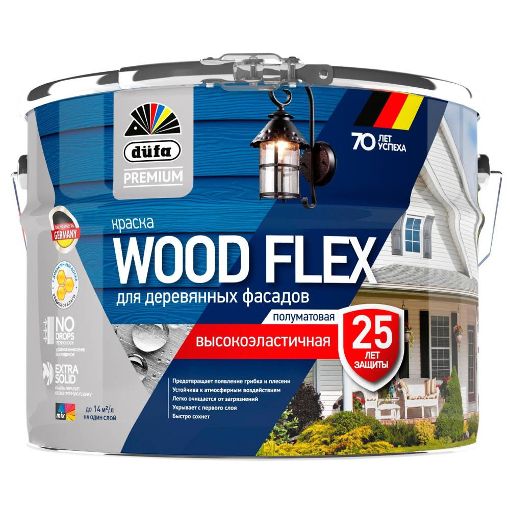 Краска фасадная Dufa Premium Wood Flex new полуматовая База 1 2,4 л