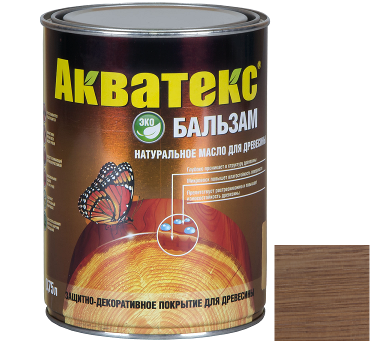 Бальзам масло для древесины Акватекс Лиственница 0,75 л