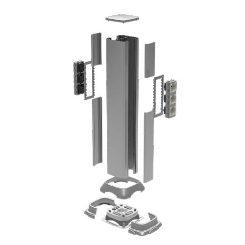 Алюминиевая колонна 0,71 м, цвет светло-серебристый металлик (упак. 1шт) ( DKC код: 09591 )