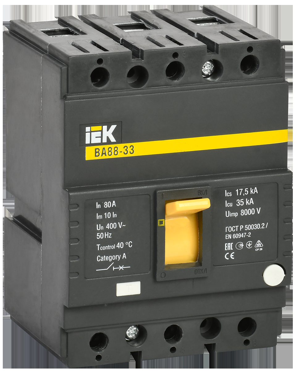 Автоматический выключатель IEK SVA20-3-0080 ВА88-33 3Р