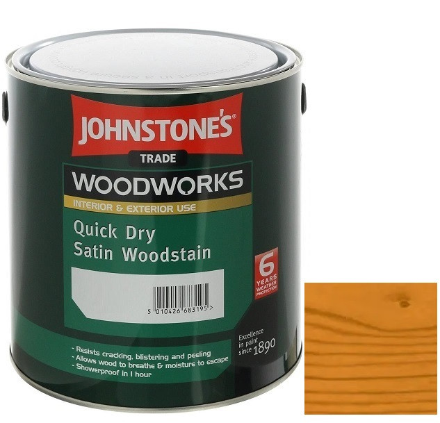 Пропитка для древесины Johnstones Quick Dry Satin Woodstain Античная Сосна 2,5 л