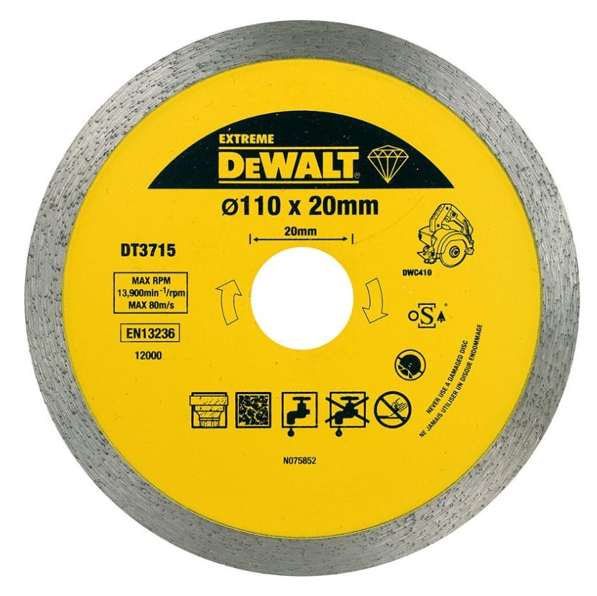 Круг алмазный Dewalt  DT3715-QZ Extreme по керамике110х20 мм