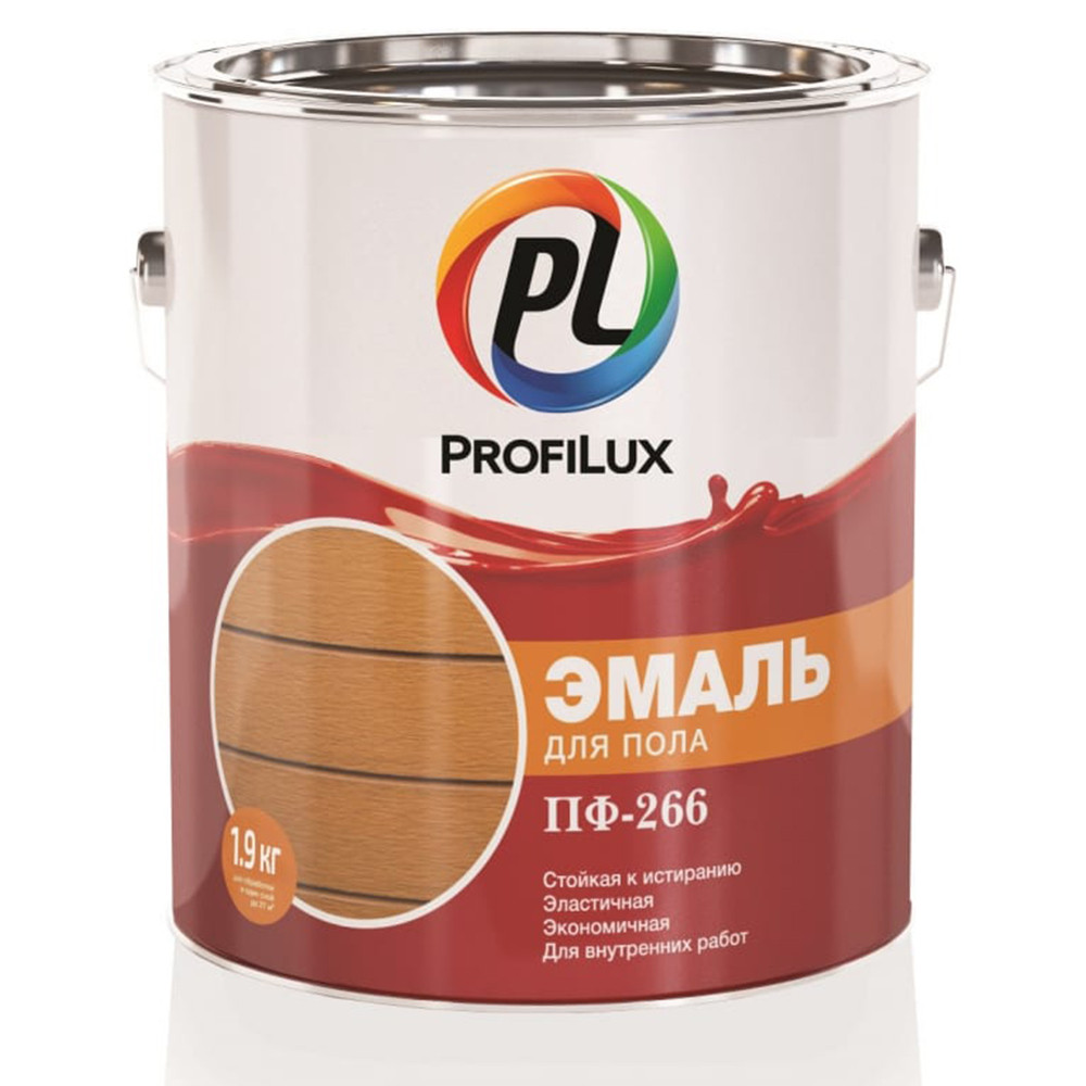 Эмаль для деревянного пола Profilux ПФ-266 глянцевая жёлто-коричневая 1,9 кг