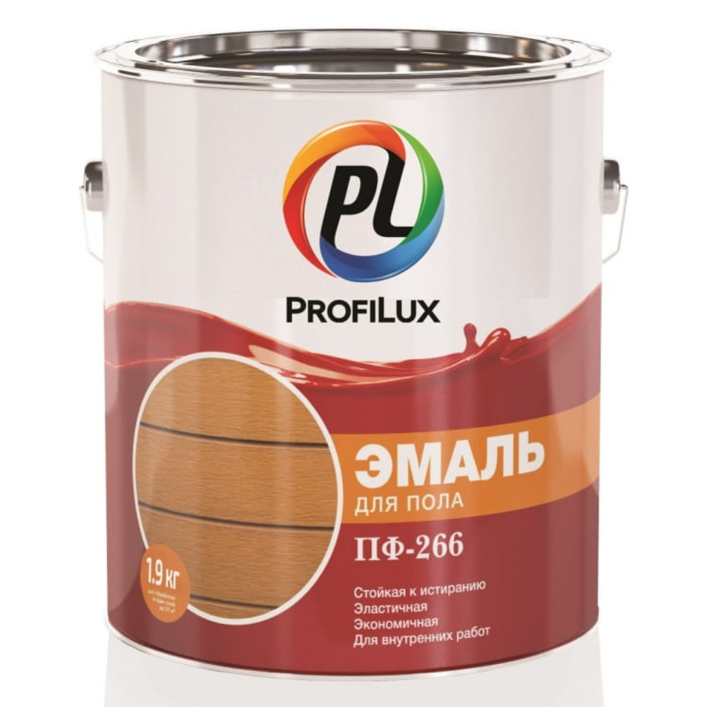 Эмаль для деревянного пола Profilux ПФ-266 глянцевая красно-коричневая 1,9 кг