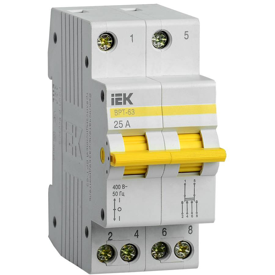 Выключатель-разъединитель трехпозиционный IEK ВРТ-63 MPR10-2-025 2п 25А