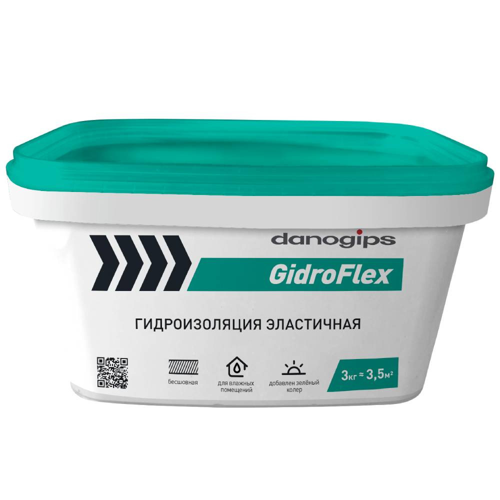 Гидроизоляция полимерная эластичная Danogips GidroFlex 3 кг