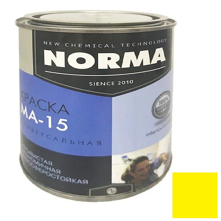 Краска масляная Novocolor МА-15 Норма ГОСТ-71 желтая 1 кг