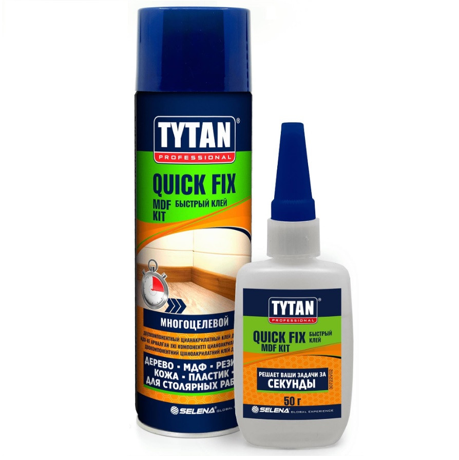 Клей цианакрилатный Tytan Professional Quiсk Fix для МДФ прозрачный 400 мл/100 г