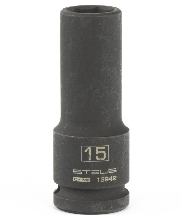Головка ударная Stels 13942 удлиненная 1/2 дюйма 15 мм