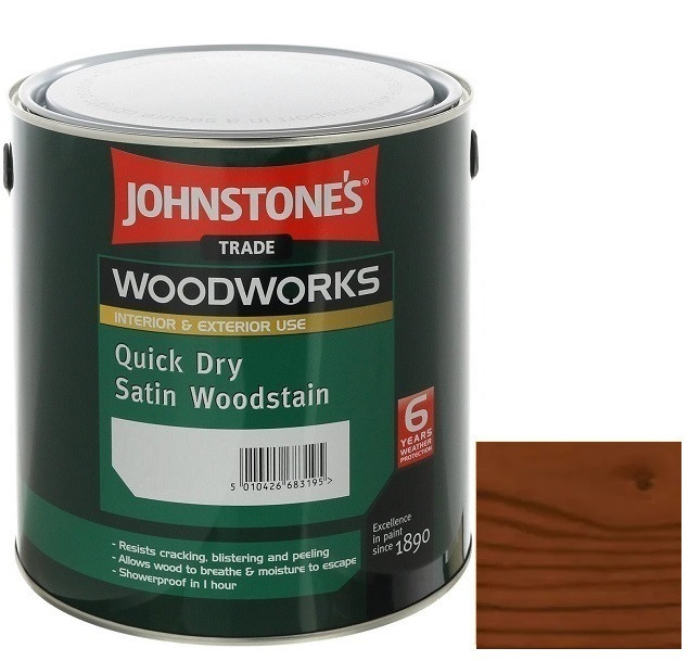 Пропитка для древесины Johnstones Quick Dry Satin Woodstain Орех 2,5 л