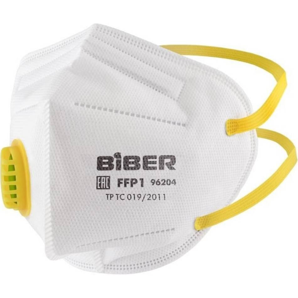 Полумаска фильтрующая Biber 96204 FFP1 с воздушным клапаном