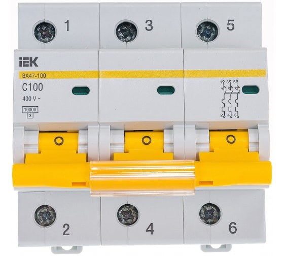 Выключатель автоматический трехполюсный 100 А C ВА47-100 C 10кА eJq95srwhRwn4EtD2yBkz2 - фото 45932
