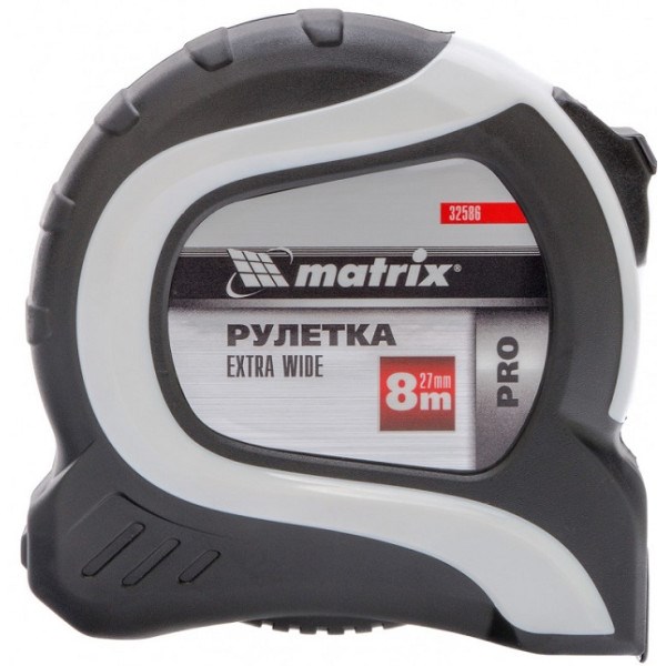 MX-32586 Рулетка Extra Wide, 8 м x 27 мм, двухкомпонентный корпус, Pro 32586 MATRIX XfU9ypxOiO53Pjv6aojHY2 - фото 47436