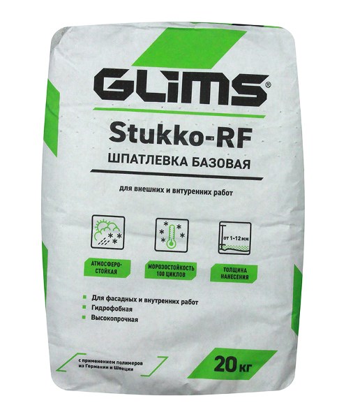 Шпаклевка  Глимс Glims Stukko-RF Фасадная выравнивающая, 20 кг 4av35HQJjCUVgxnXO-JGN2 - фото 48023