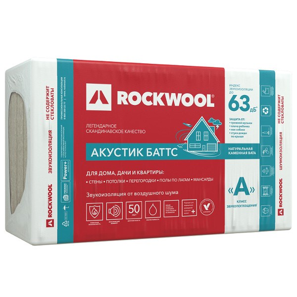 Rockwool  Акустик Баттс 1000х600х100 (5шт/3м2=0,3м3) PuecNmTagtXEn5jXIV9G83 - фото 48212