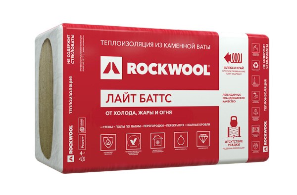 Базальтовая изоляция Rockwool  Лайт Баттс  1000х600х100 мм (5шт/3кв.м/0.3куб.м) 6EA39n5PjyYe0HJkQx5dI0 - фото 48224