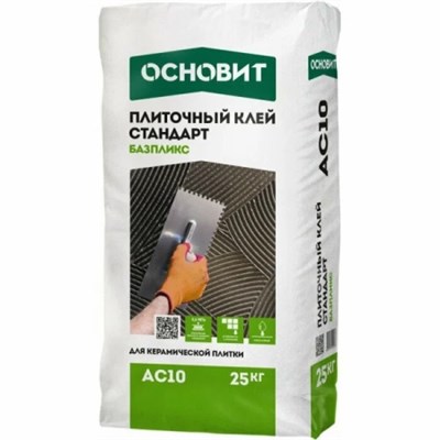 Плиточный клей ОСНОВИТ БАЗПЛИКС АС10 Стандарт 25кг jCqIKlpCgAfRlaGoEX2kX1 - фото 49773