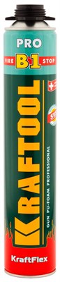 Пена KRAFTOOL KRAFTFLEX PREMIUM PRO B1 огнестойкая профессиональная, пистолетная, всесезонная, 750 мл. Gkou3ChUjQzK9M46iwx8U0 - фото 49882
