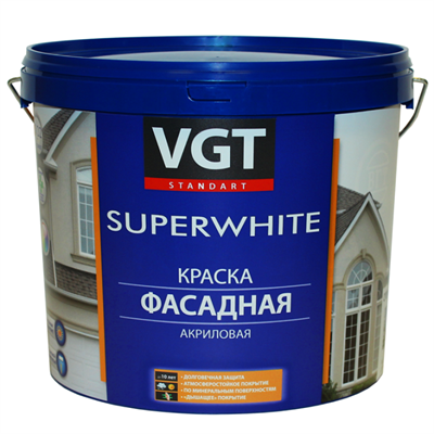 Краска акриловая VGT ВД-АК-1180 фасадная база С 6 кг 5220036225 - фото 50941